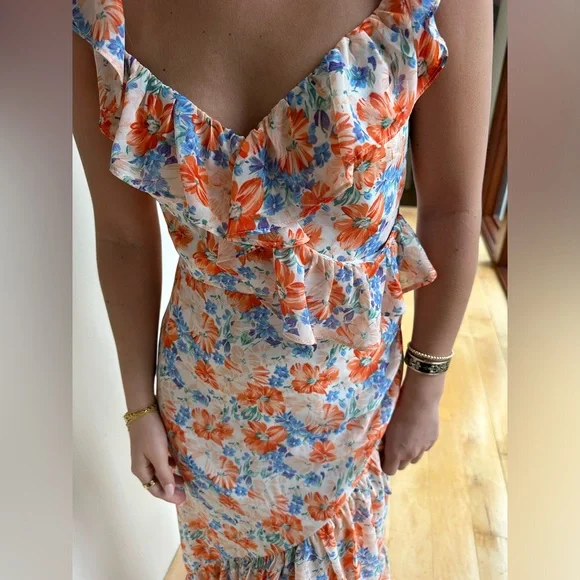 ASTR The Label Sweetheart Floral Ruffle Mido Dress size S - Picture 5 of 10